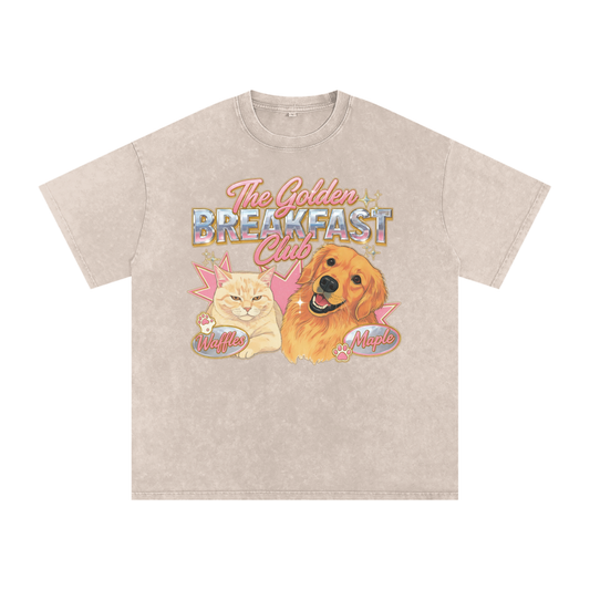 Snow Washed Oversized Cotton T-Shirt