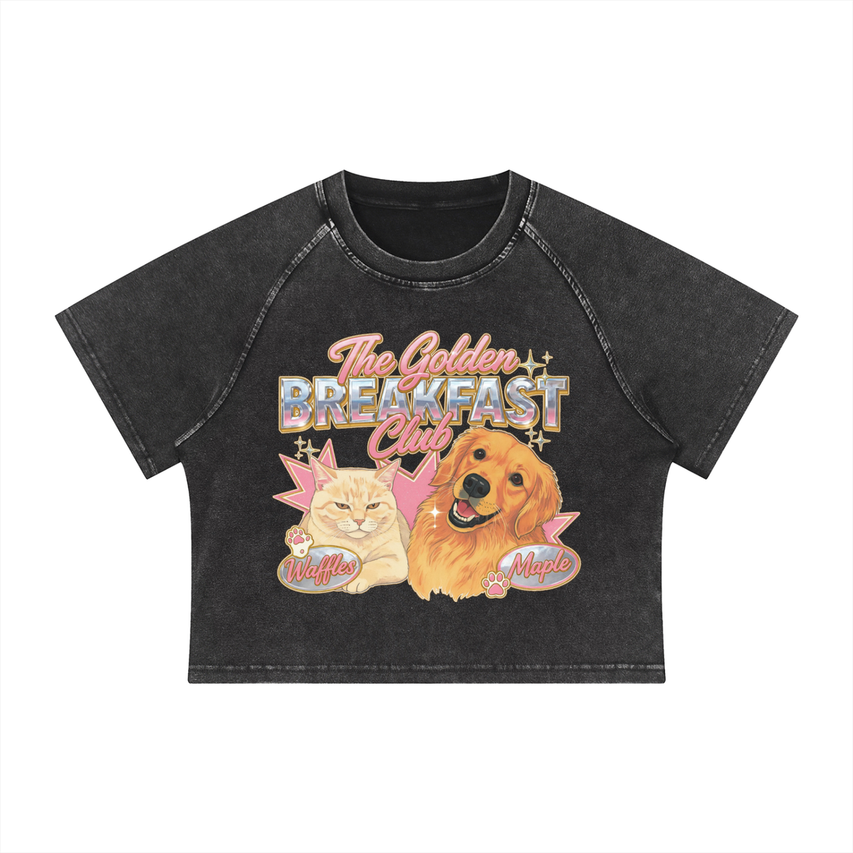 Women's Mineral Wash Raglan Crop T-Shirt