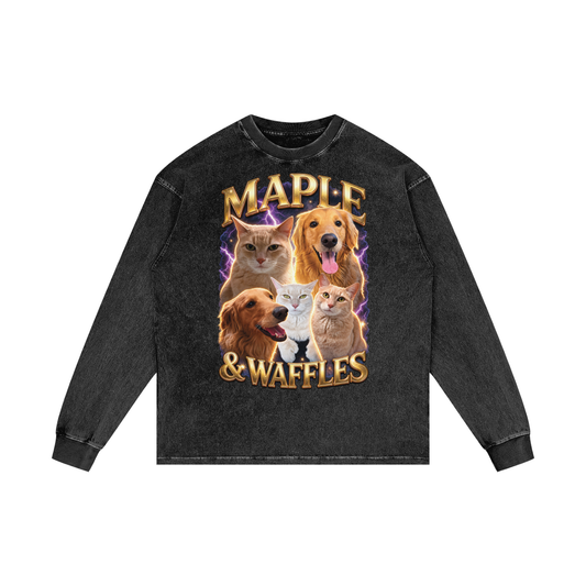 Acid Wash Oversize Long Sleeve T-Shirt